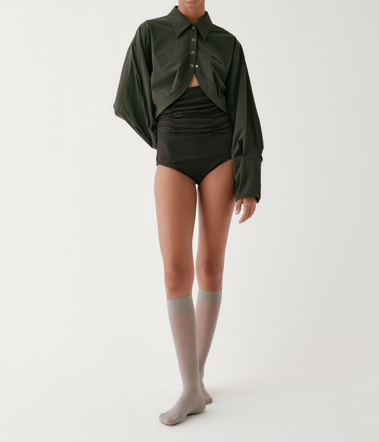 DAWN ''NO.104 HAORI SHIRT BOLERO'' (WHITE)