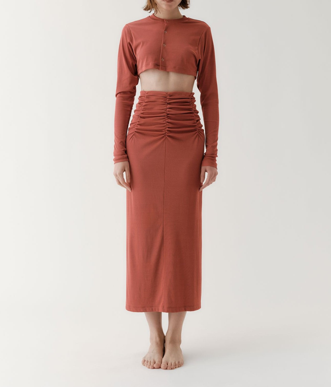 DAWN ''NO.13 SHORT HAORI WITH BUTTONS'' (RED)