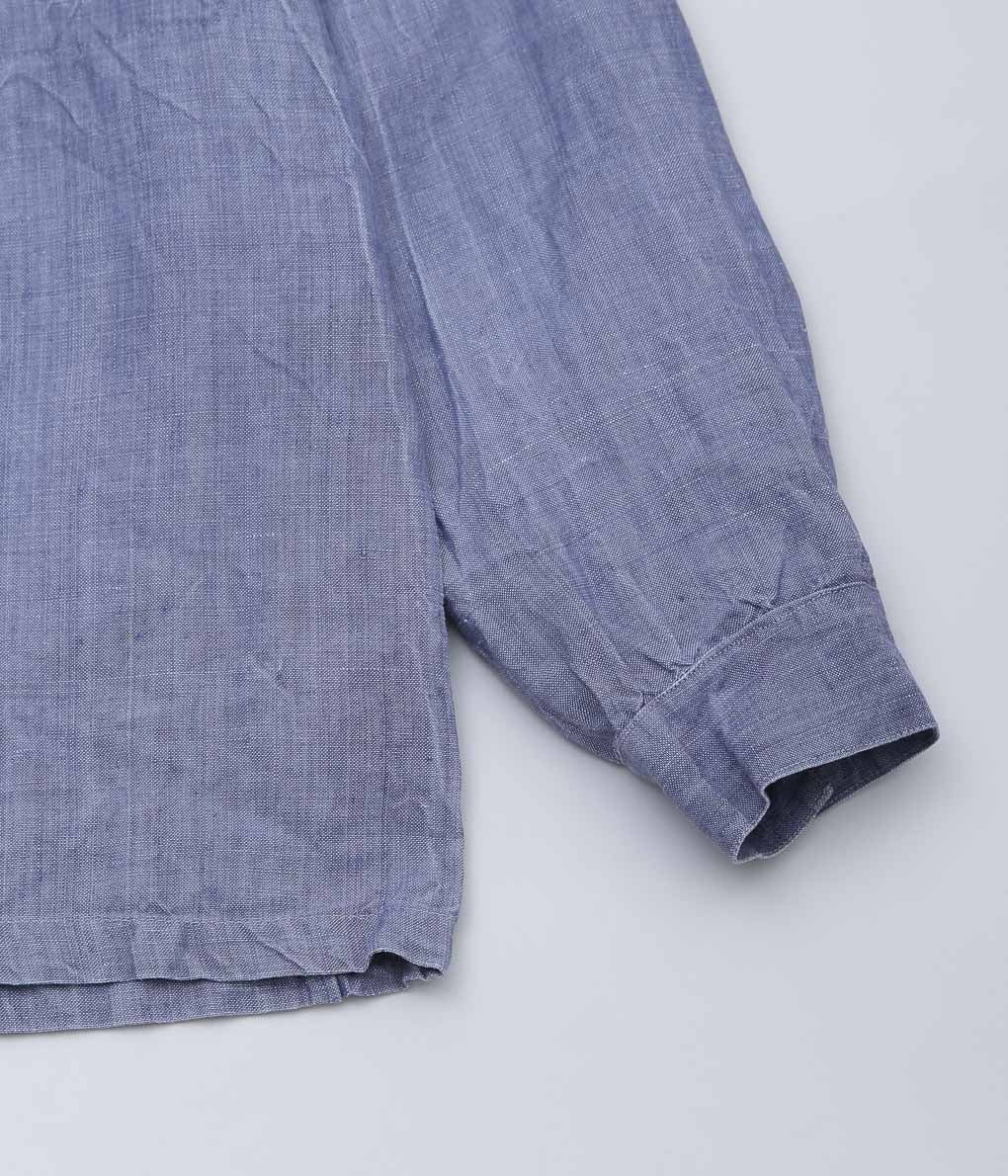 USED&VINTAGE ''1950'S FRENCH NAVY LINEN SAILOR TOP ⓵'' (LT BLUE)