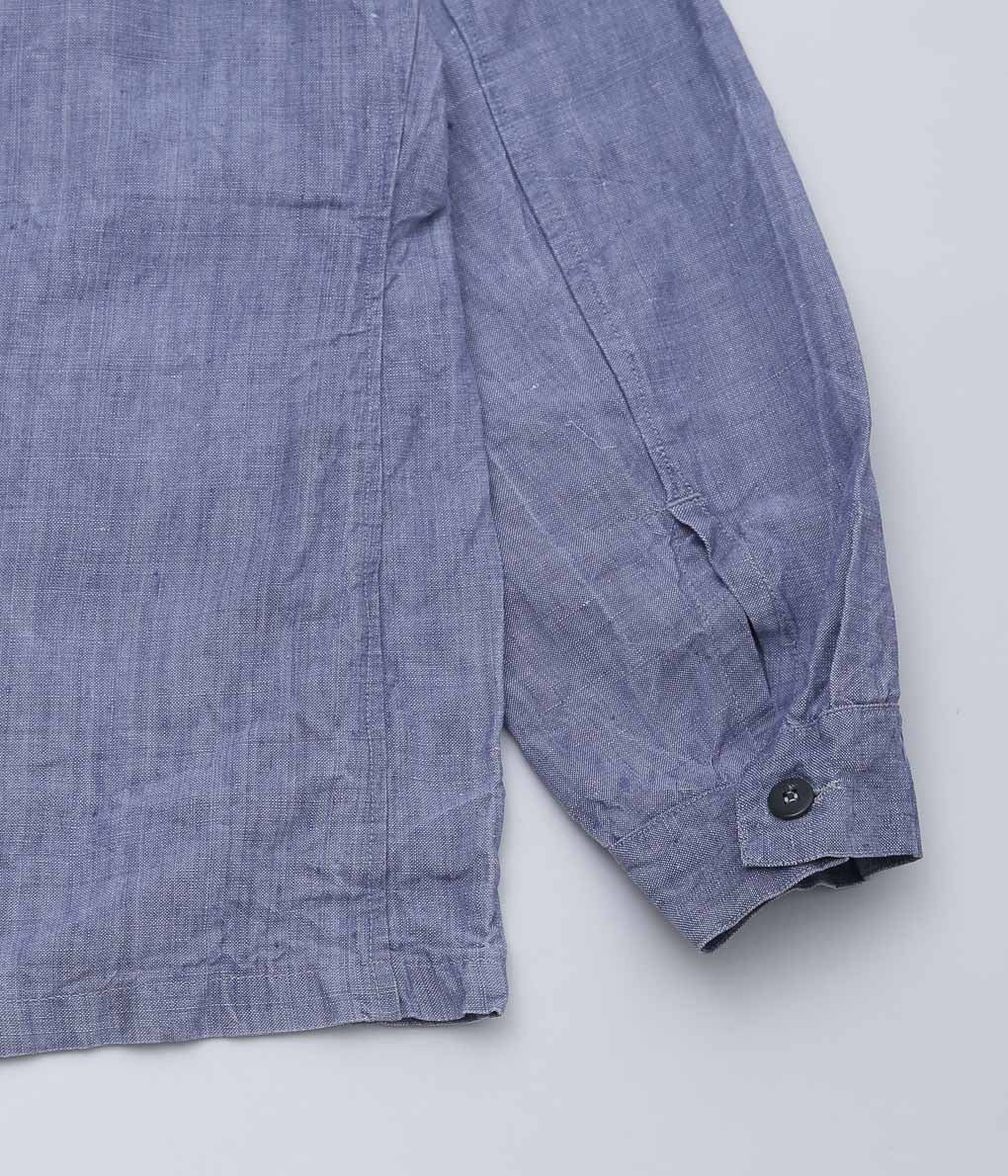 USED&VINTAGE ''1950'S FRENCH NAVY LINEN SAILOR TOP ⓵'' (LT BLUE)