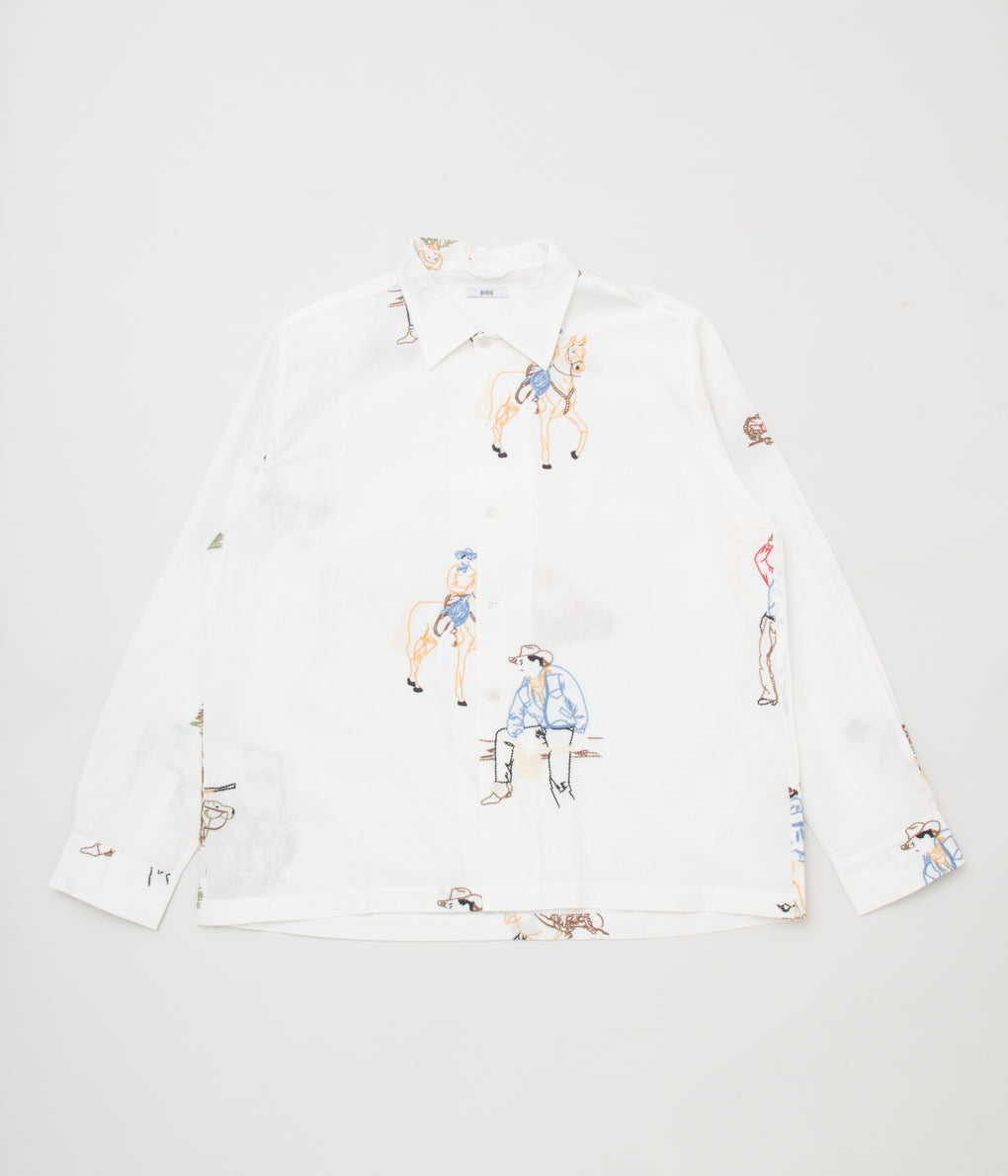 BODE "EMBROIDERED BUCKAROO LS SHIRT"(WHITE MULTI)③