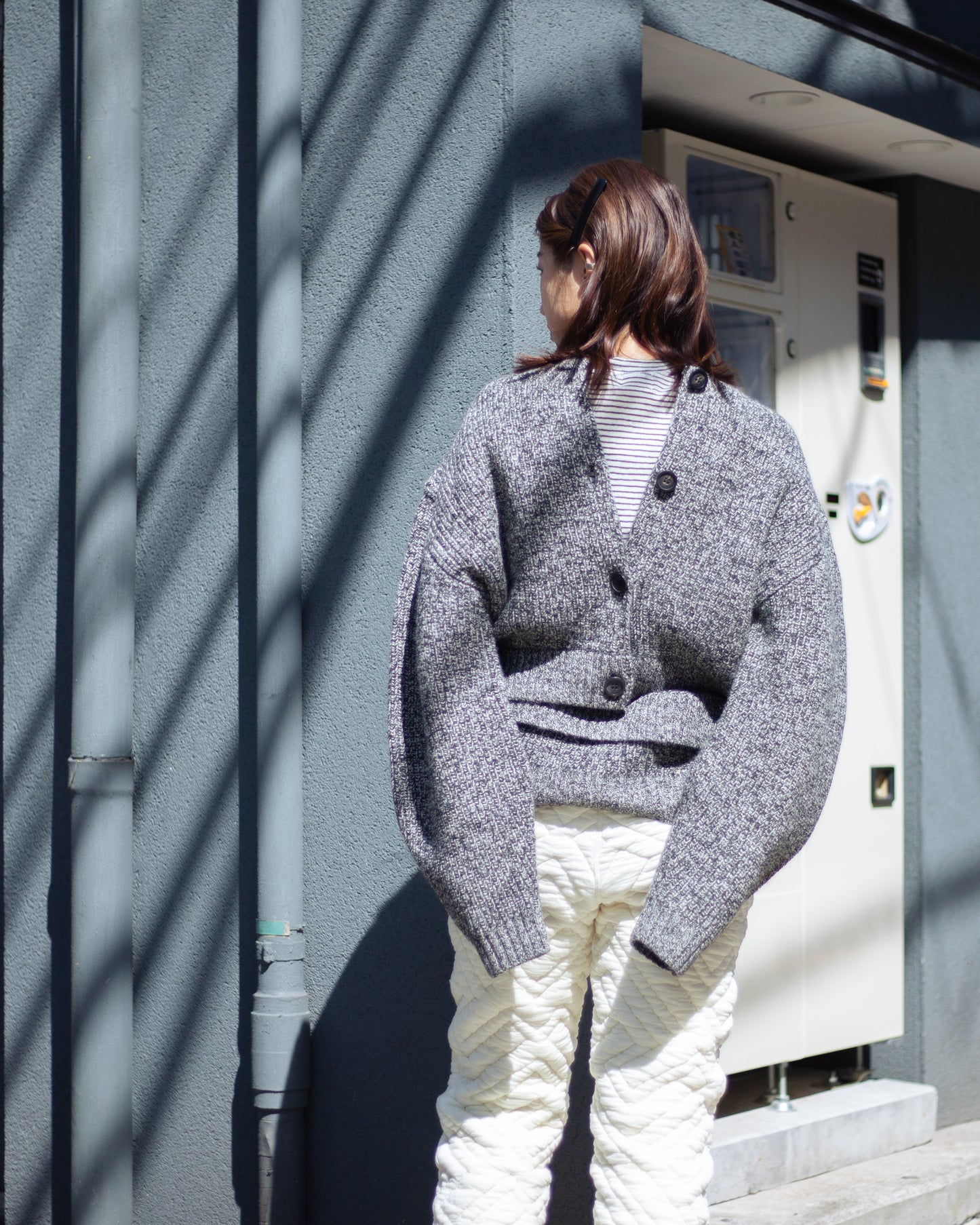 JONNLYNX "BRITISH YARN W FRONT CARDIGAN"(MONOTONE MIX)