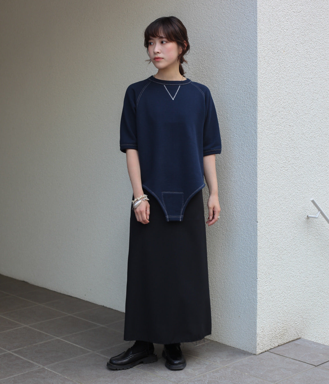 PAN ''HALF SLEEVE TAIL SWEAT'' (NAVY)