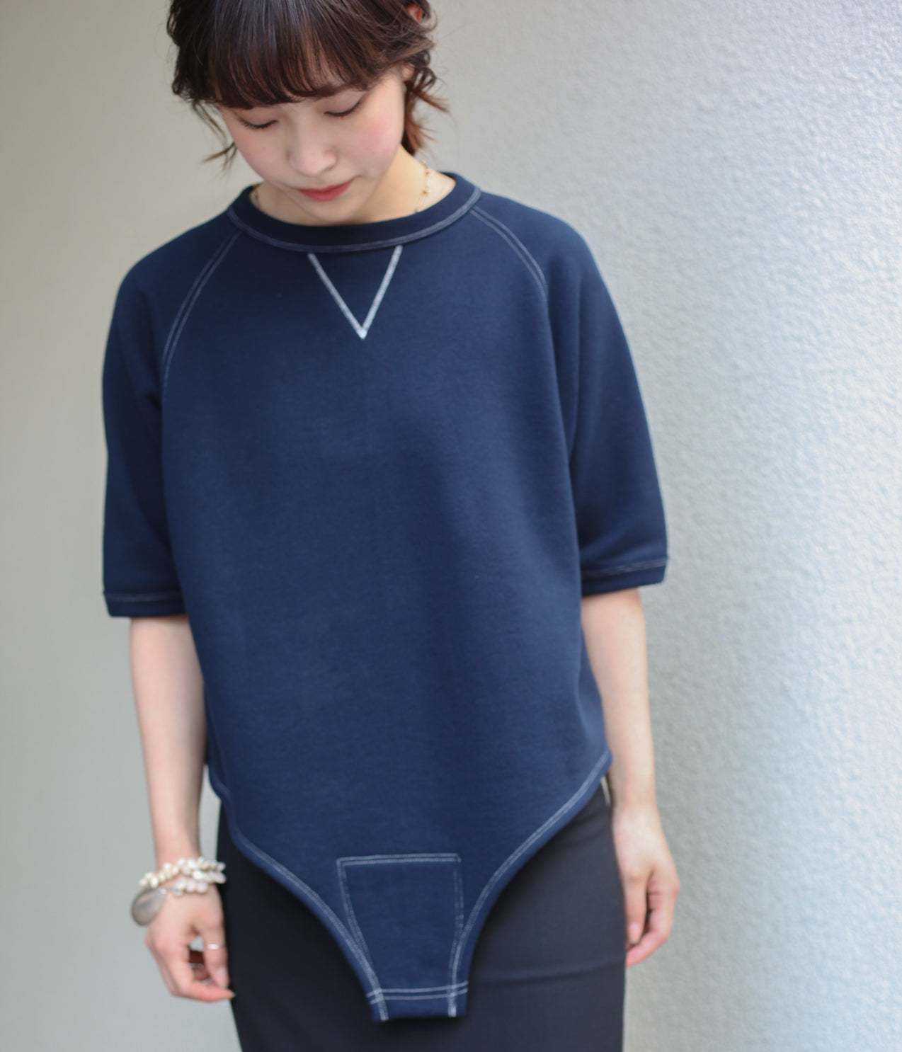 PAN ''HALF SLEEVE TAIL SWEAT'' (NAVY)