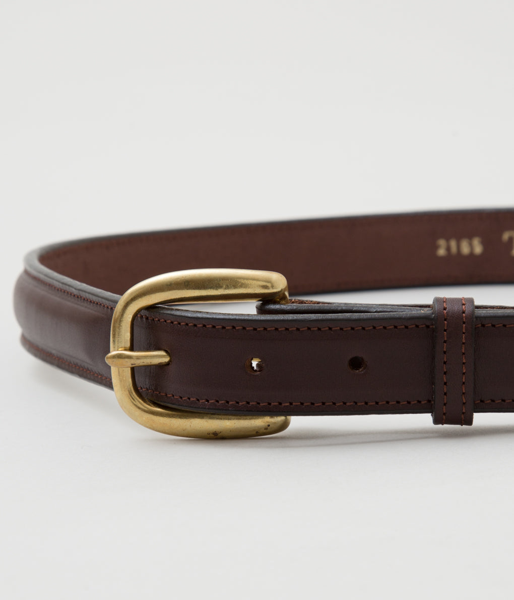 TORY LEATHER ''2165 CLASSIC BRIDLE LEATHER RAISED BELT'' (HAVANA/BRASS)