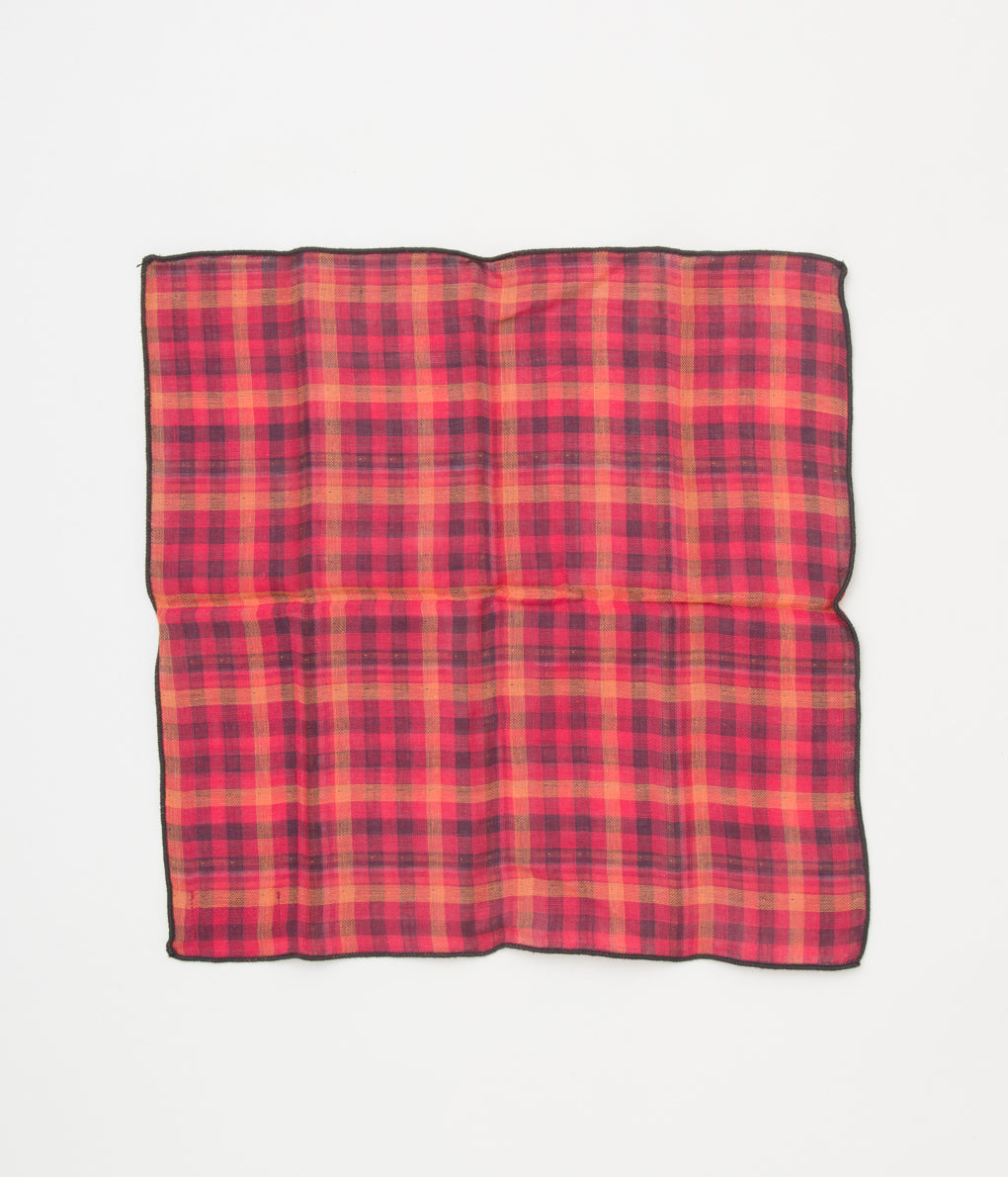 FINE AND DANDY "POCKET SQUARES"(RED/ORANGE CHECK)