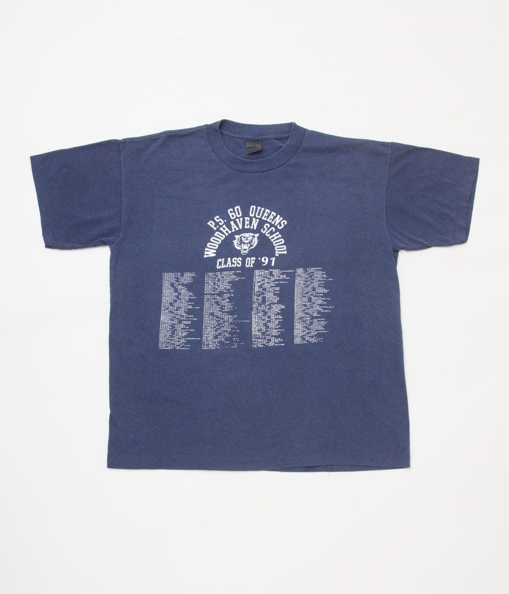 VINTAGE "WOODHAVEN SCHOOL TEE"(NAVY)