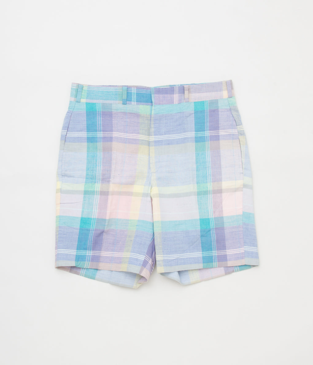 VINTAGE CLOTHING "O'CONELL LUCAS-SHELF MADRAS SHORTS"(PURPLE-SKY)