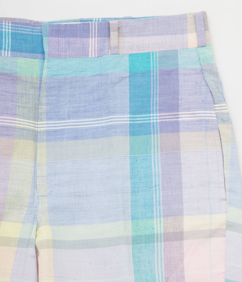 VINTAGE CLOTHING "O'CONELL LUCAS-SHELF MADRAS SHORTS"(PURPLE-SKY)