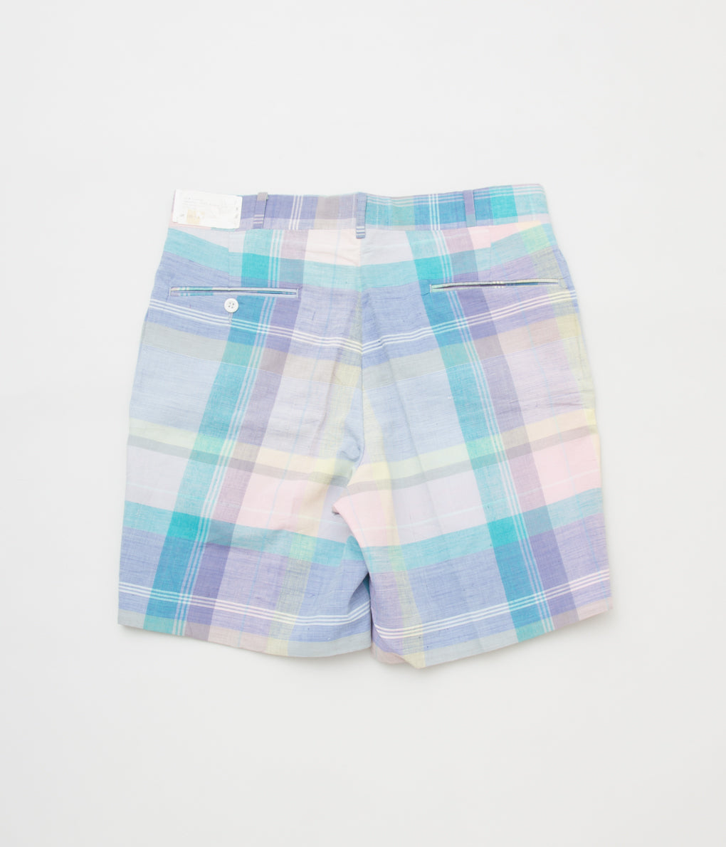 VINTAGE CLOTHING "O'CONELL LUCAS-SHELF MADRAS SHORTS"(PURPLE-SKY)
