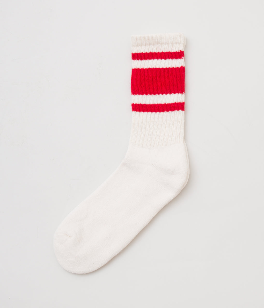 AMERICAN TRENCH "RETRO MONO STRIPE SOCK" (RED)