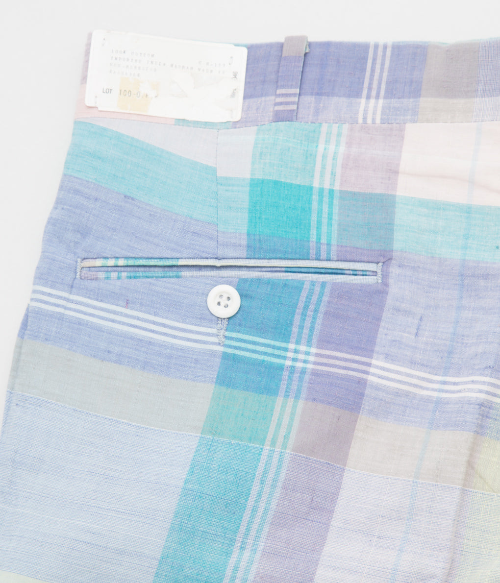 VINTAGE CLOTHING "O'CONELL LUCAS-SHELF MADRAS SHORTS"(PURPLE-SKY)