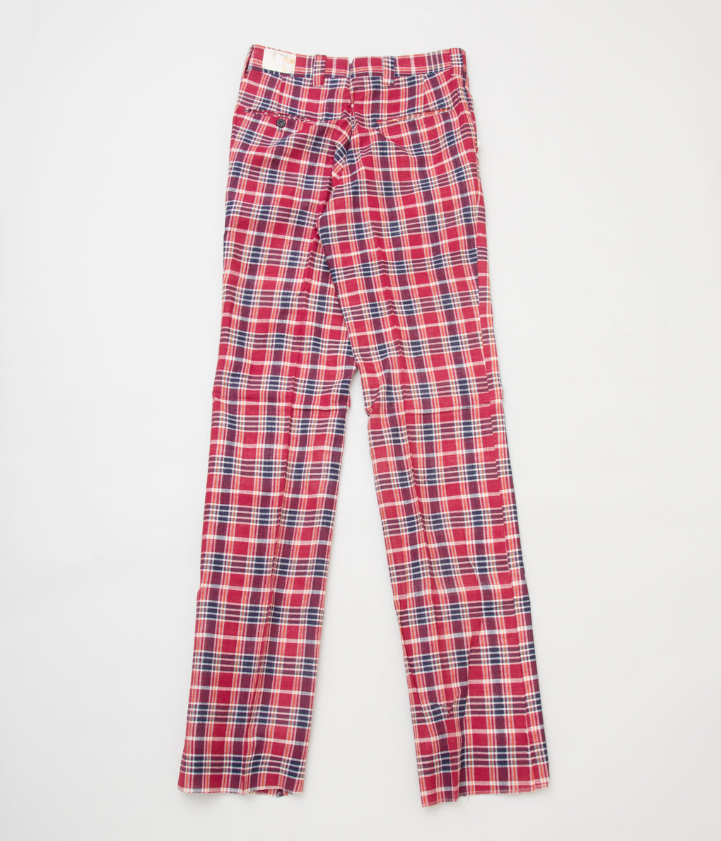 VINTAGE CLOTHING "O'CONNELLS LUCAS-CHELF AUTHENTIC MADRAS CHECK TROUSER"(RED CHECK)