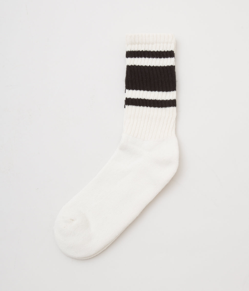 AMERICAN TRENCH "RETRO MONO STRIPE SOCK" (BLACK)