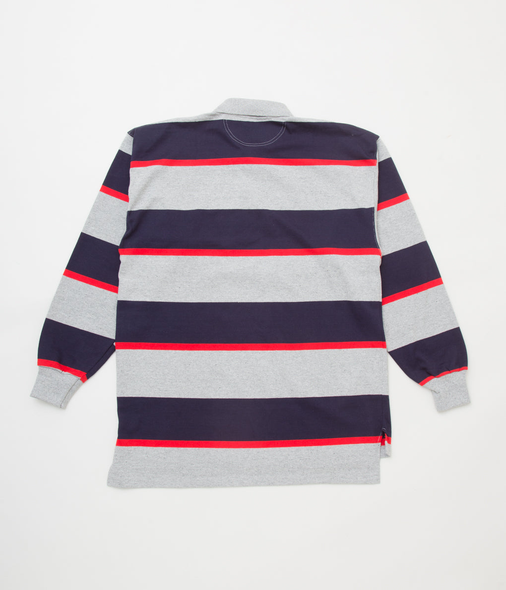 VINTAGE "80'S DEADSTOCK KENNETH GORDON RUGBY SHIRT"(GRAY/NAVY/RED)