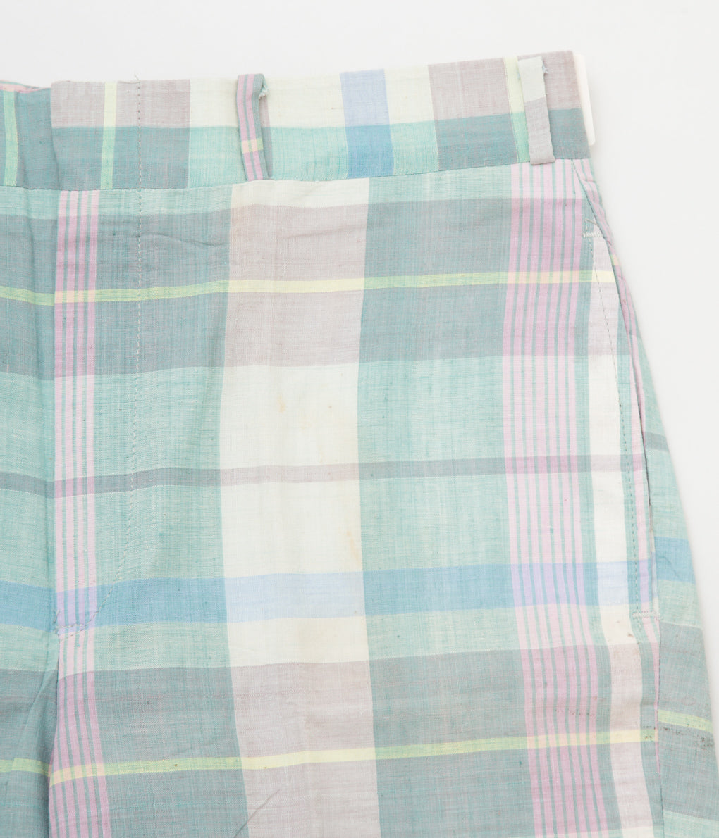VINTAGE "O'CONELL LUCAS-SHELF MADRAS SHORTS"(MINT GREEN CHECK)