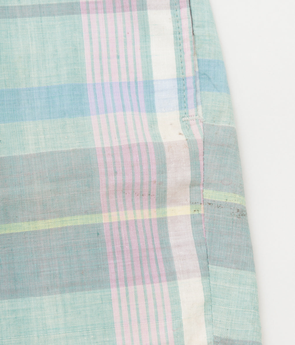 VINTAGE "O'CONELL LUCAS-SHELF MADRAS SHORTS"(MINT GREEN CHECK)