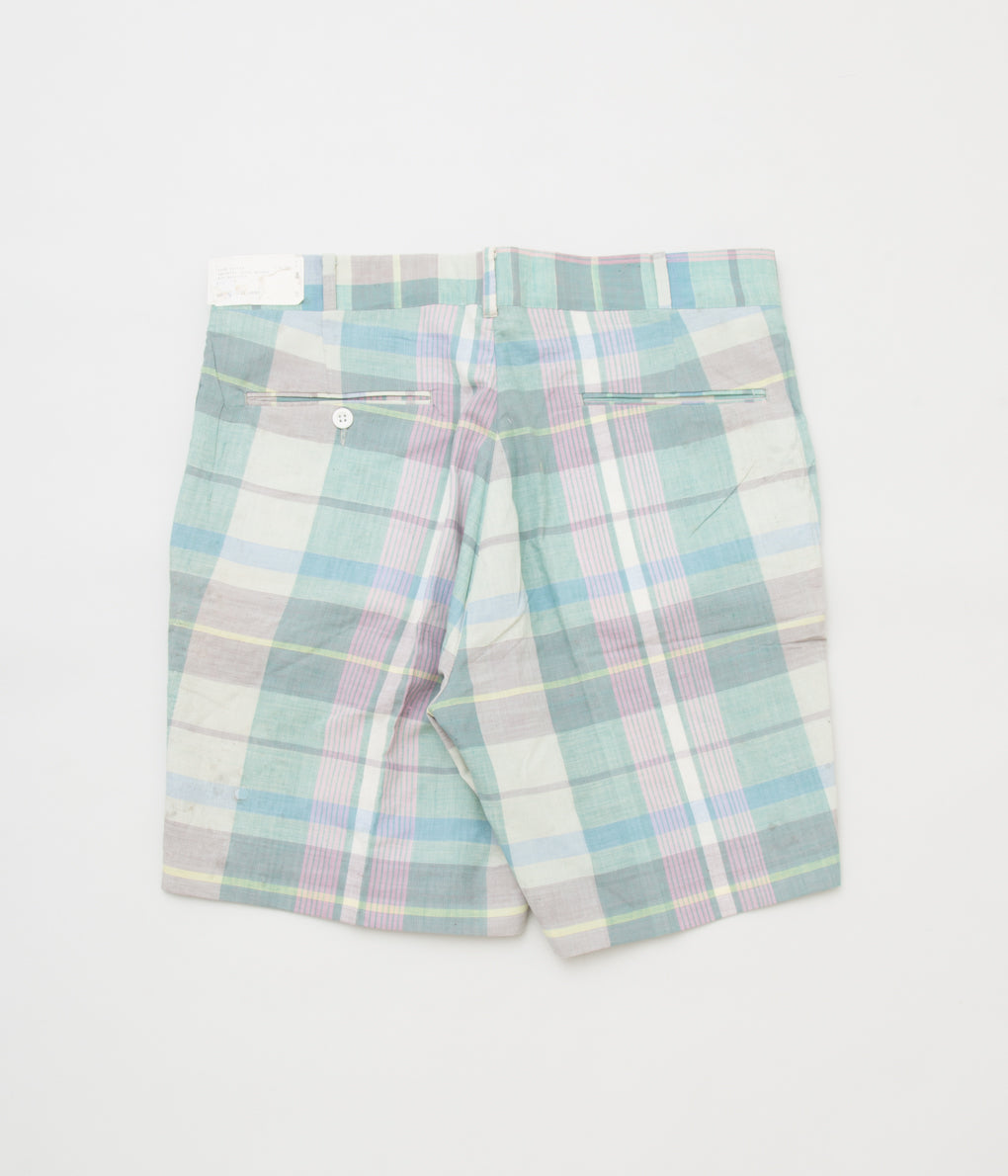 VINTAGE "O'CONELL LUCAS-SHELF MADRAS SHORTS"(MINT GREEN CHECK)