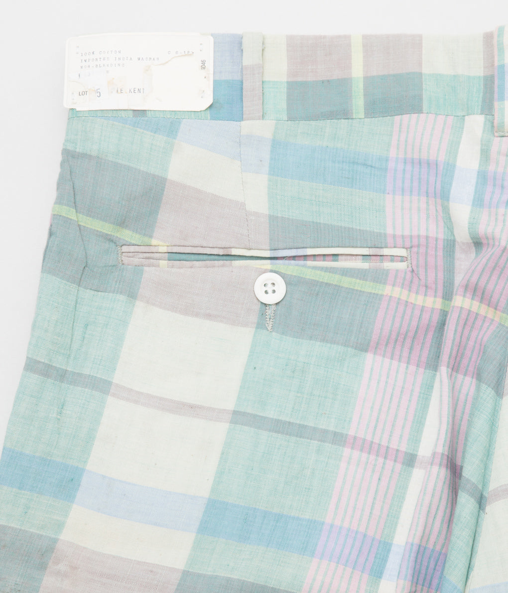 VINTAGE "O'CONELL LUCAS-SHELF MADRAS SHORTS"(MINT GREEN CHECK)