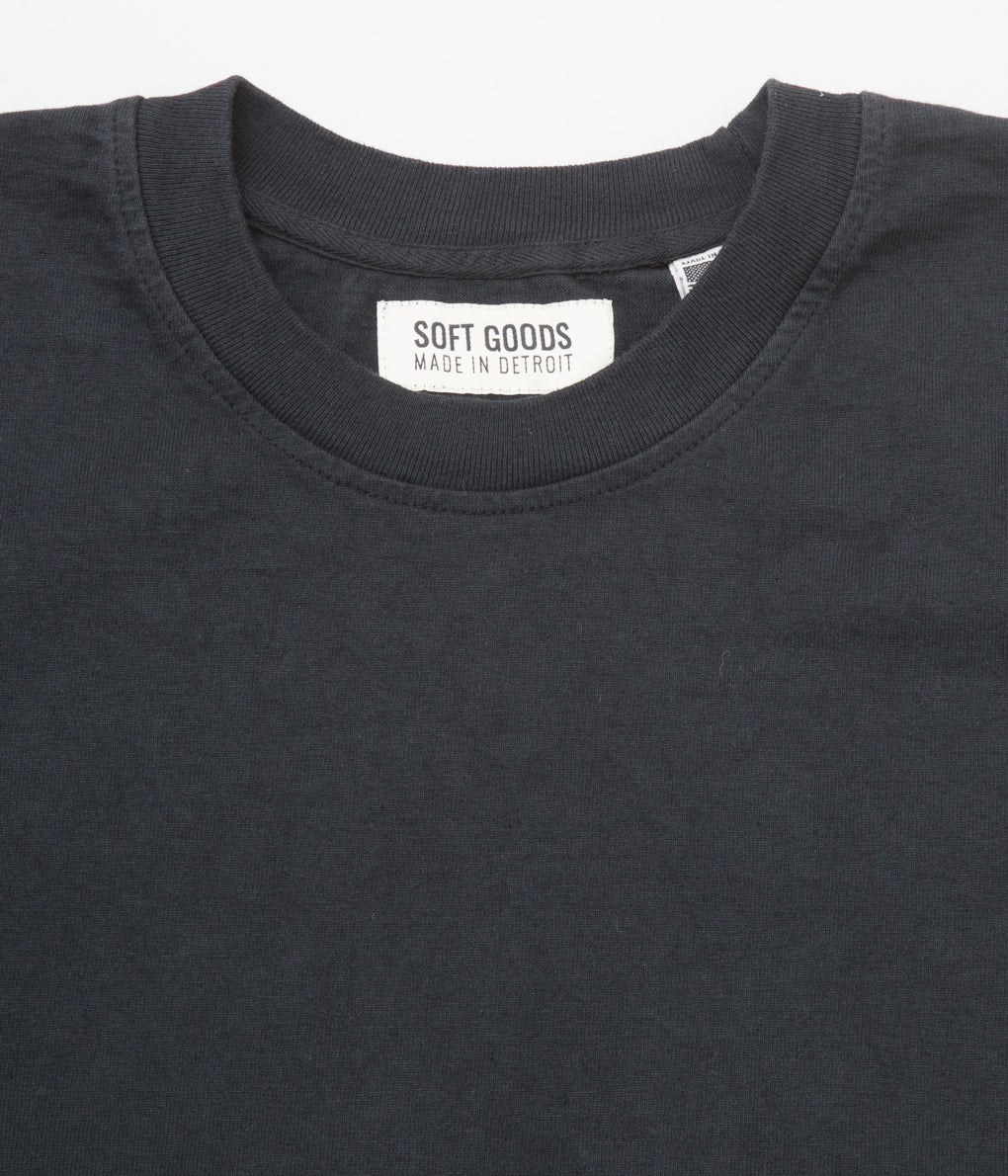 SOFT GOODS ''HEAVY WEIGHT CREW NECK TEE LONG TAIL'' (VINTAGE BLACK)
