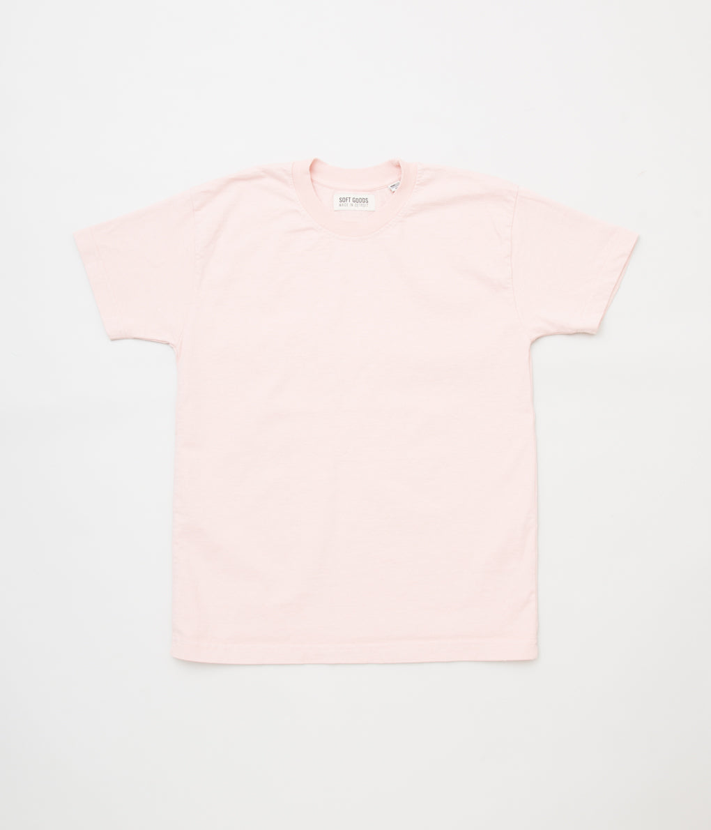 SOFT GOODS ''HEAVY WEIGHT CREW NECK TEE LONG TAIL'' (BRUSH PINK)