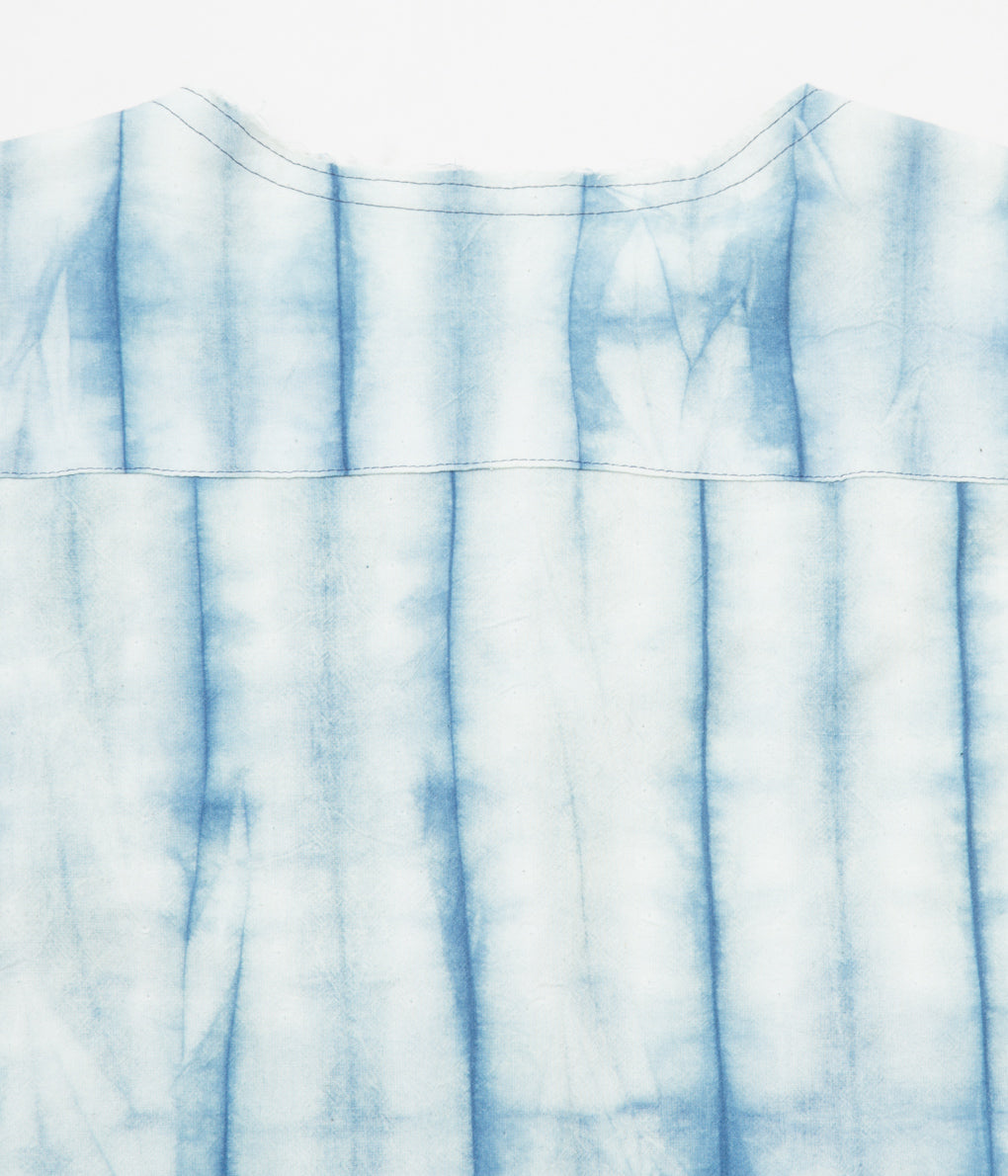 MONAD LONDON "DALTON PO SHIRT (100% NIGERIAN COTTON)"(INDIGO/NATURAL TIE&DYE)