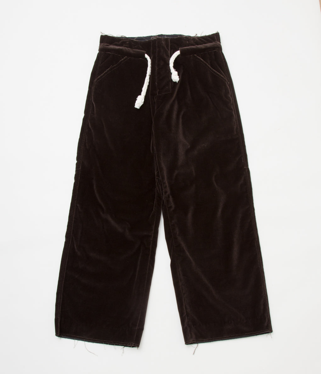 MONAD LONDON "ROBERTS HALF OVERALLS (100% COTTON VELVET)"(BROWN)