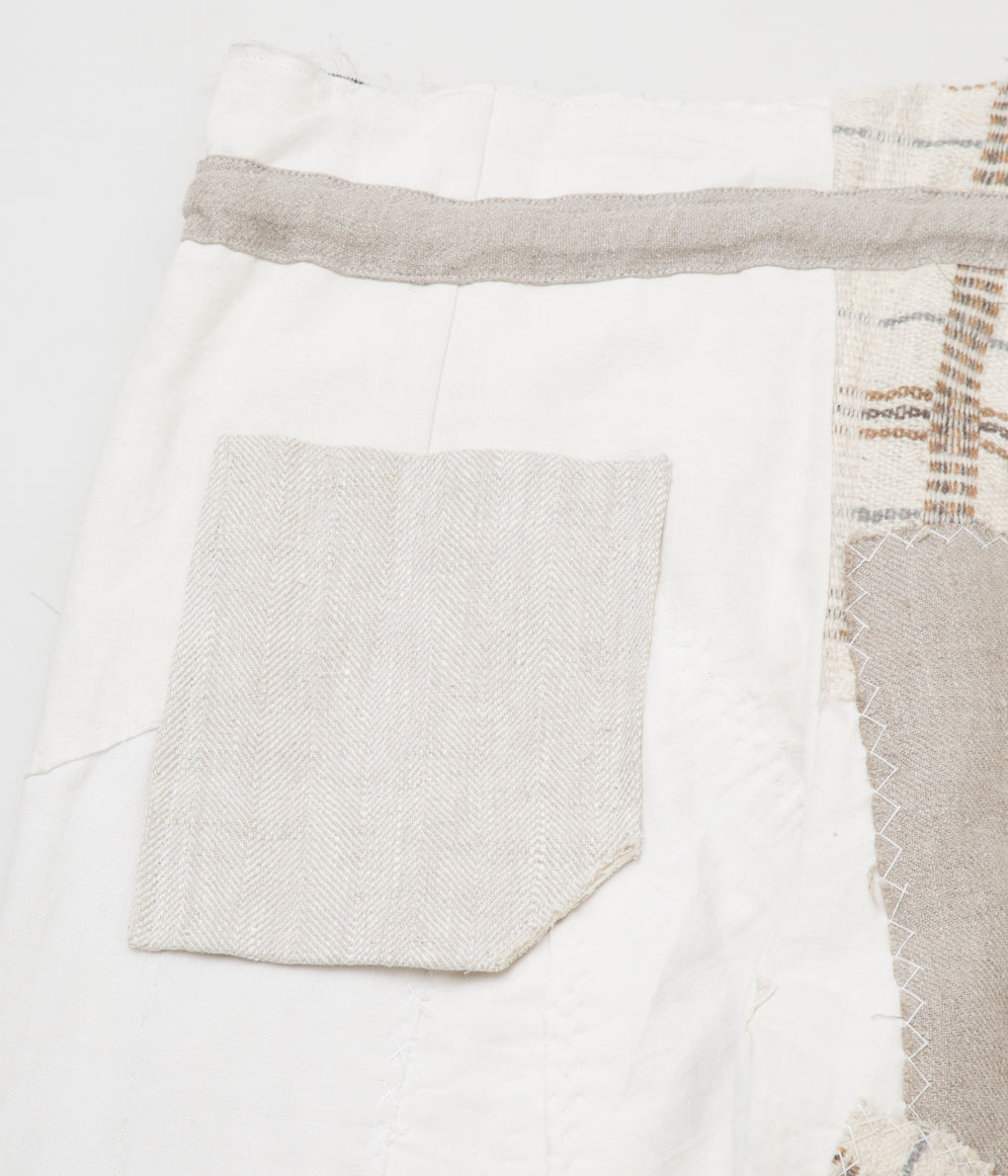 MONAD LONDON "ROBERTS HALF OVERALLS (100% LINEN/WOO/COTTON PATCHED OFF CUTS)"(VARIED/NATURAL)