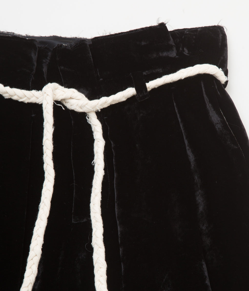 MONAD LONDON "NAKAMURA SHORTS (SILK VELVET)"(BLACK)