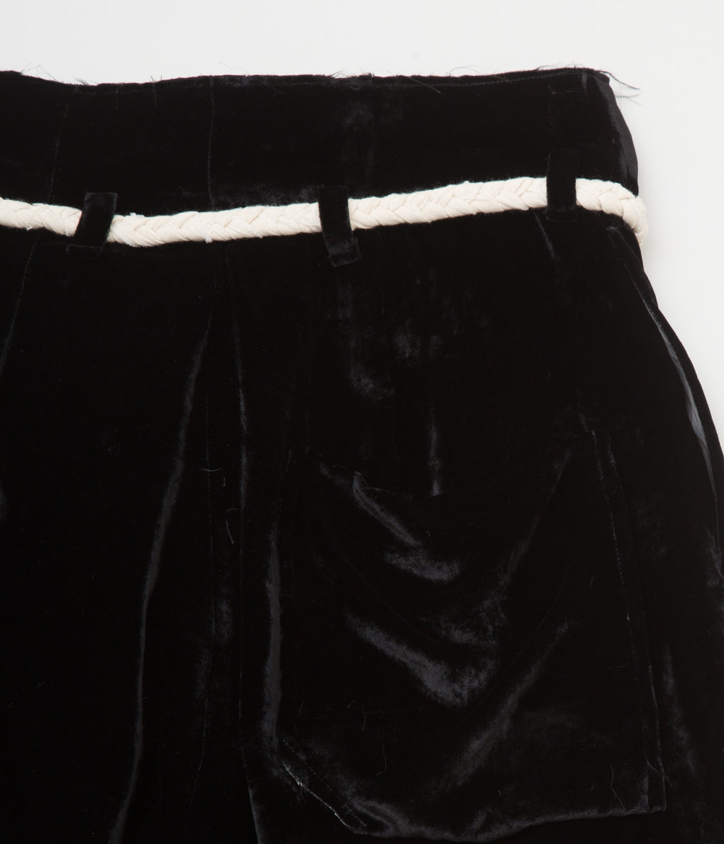 MONAD LONDON "NAKAMURA SHORTS (SILK VELVET)"(BLACK)