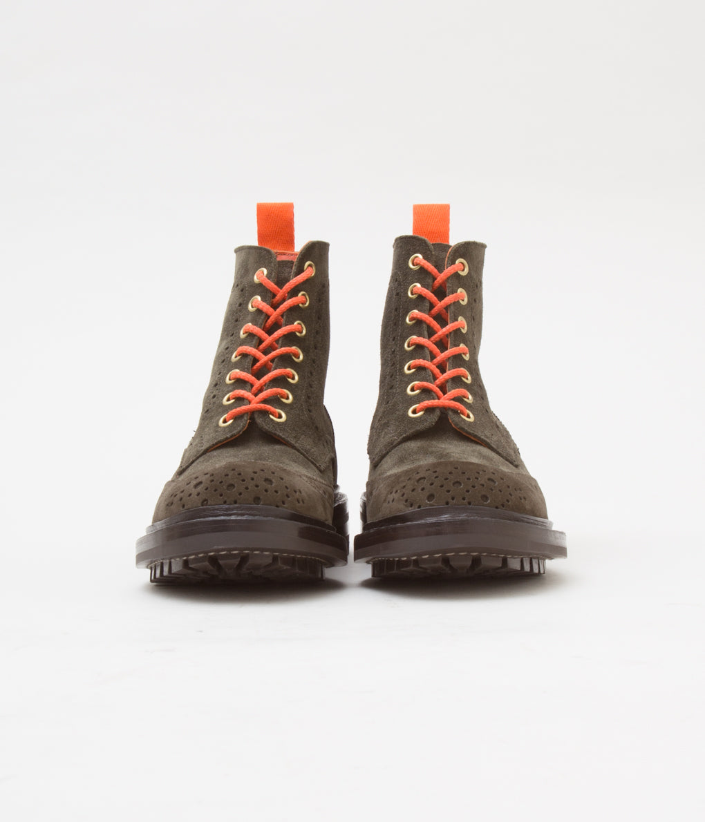QUILP BY TRICKER'S×MAIDENS SHOP "M7495 BROGUE BOOTS" (DK OLIVE MULTI)