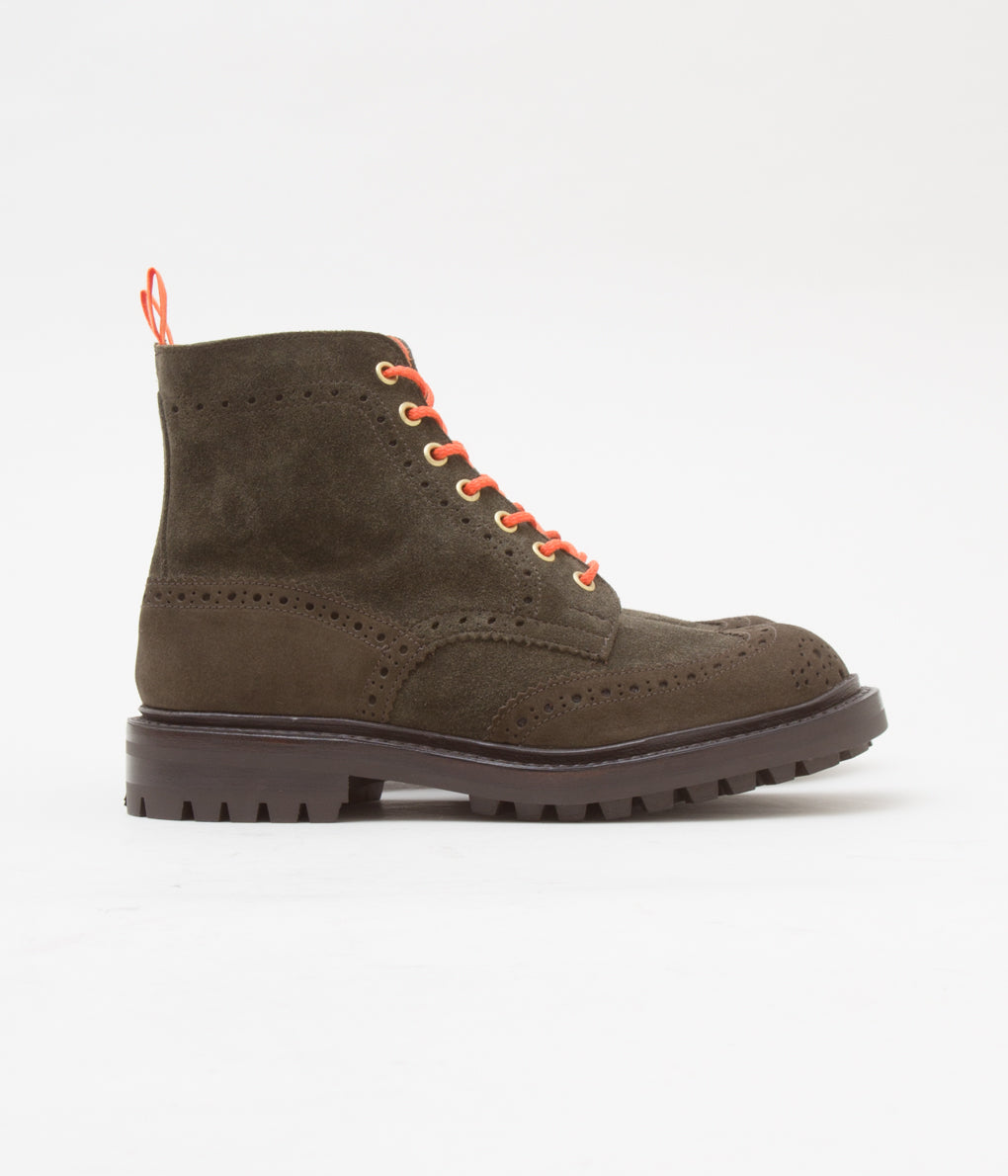 QUILP BY TRICKER'S×MAIDENS SHOP "M7495 BROGUE BOOTS" (DK OLIVE MULTI)