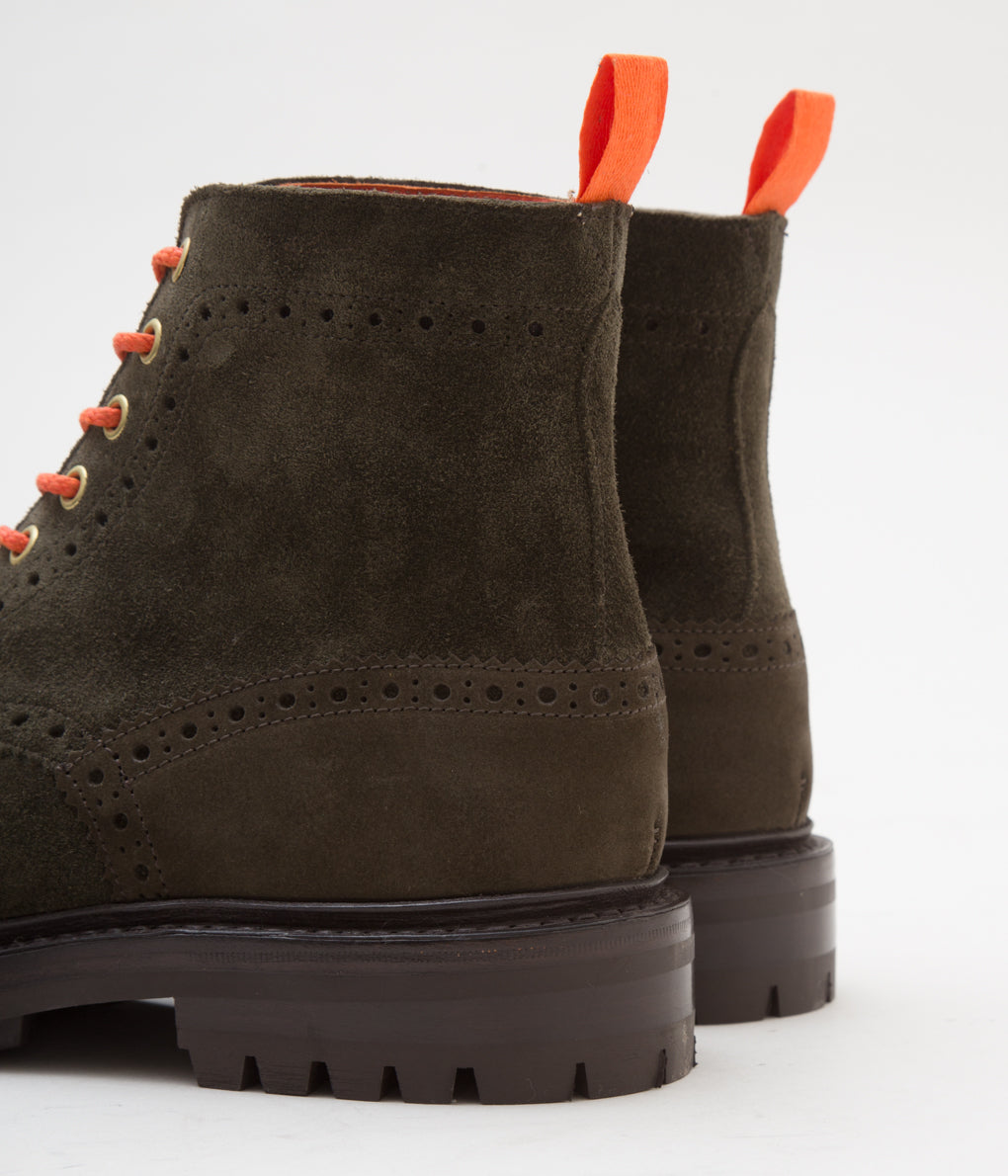 QUILP BY TRICKER'S×MAIDENS SHOP "M7495 BROGUE BOOTS" (DK OLIVE MULTI)