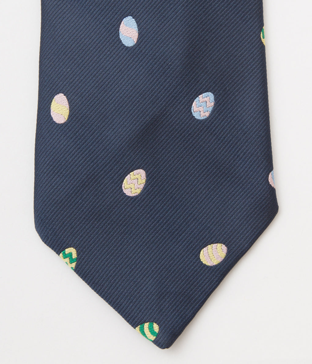 VINTAGE ACCESARIES "O'CONELL LUCAS-CHELF EMBROIDERED TIE EASTER EGG"(NAVY)