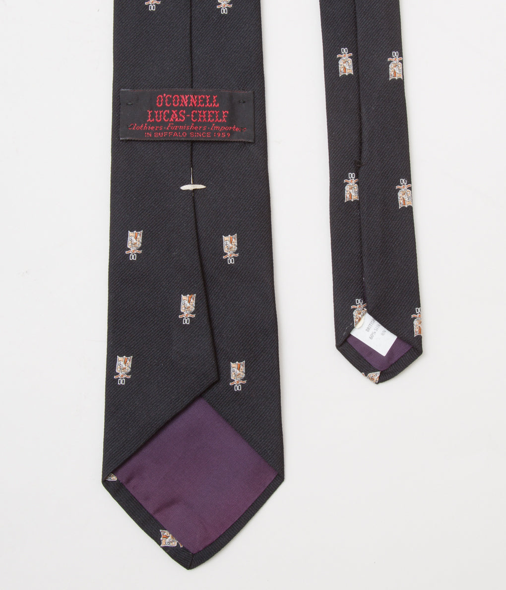 VINTAGE ACCESARIES "O'CONELL LUCAS-CHELF EMBROIDERED TIE CREST"(BLACK)
