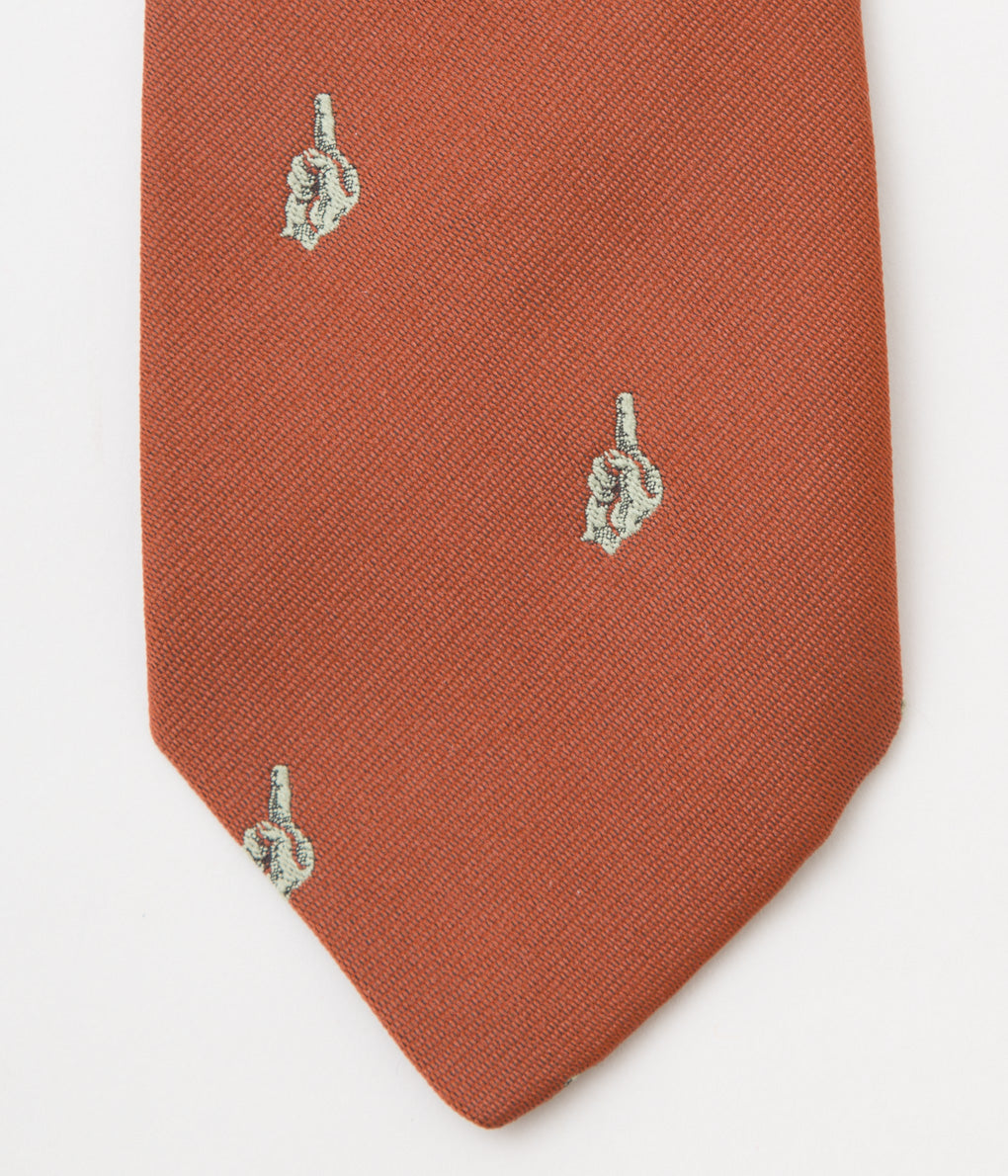 FROM USA "VINTAGE EMBROIDERED TIE HAND SIGN"(BRICK)