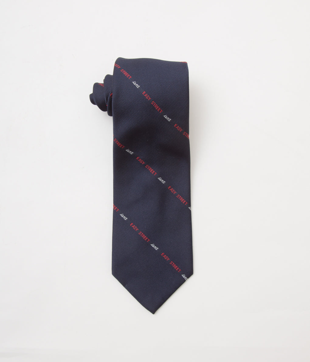 VINTAGE ACCESARIES "O'CONELL LUCAS-CHELF EMBROIDERED TIE EASY STREET"(NAVY)