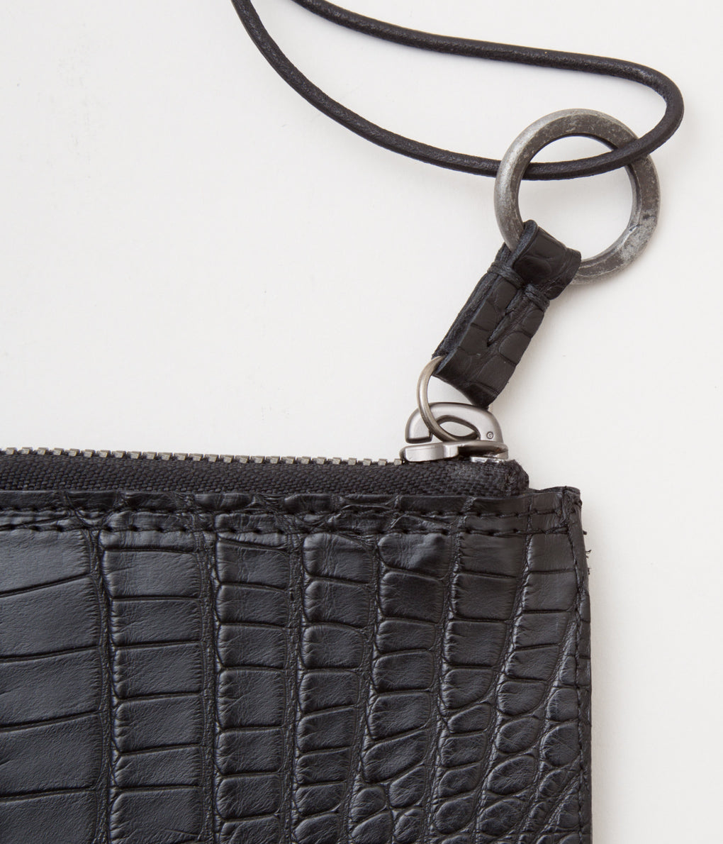 TAGLIOVIVO "SMALL ZIP WALLET CROCODILE"(BLACK)