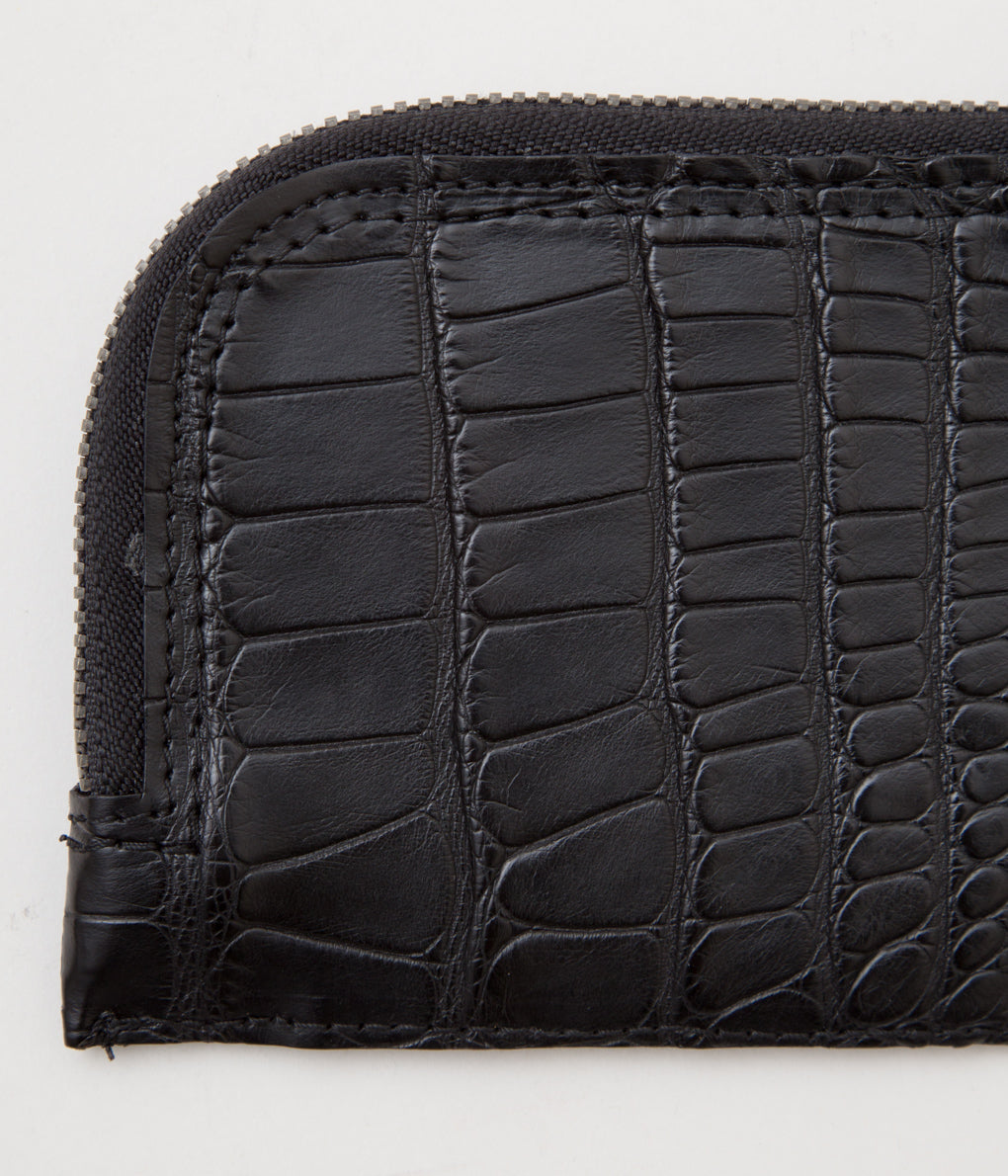 TAGLIOVIVO "SMALL ZIP WALLET CROCODILE"(BLACK)