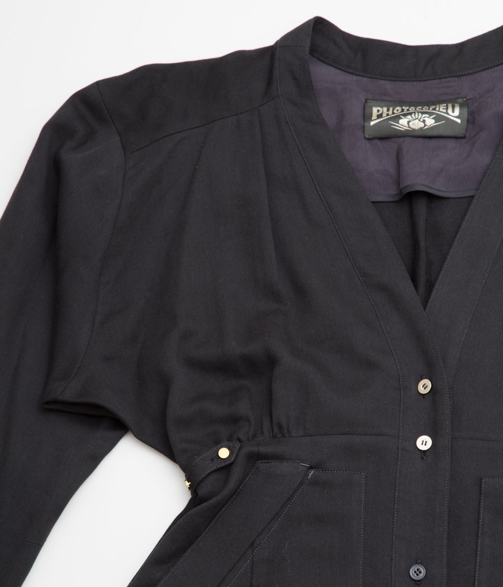 PHOTOCOPIEU "V-NECK WORK DRESS"(BLACK)
