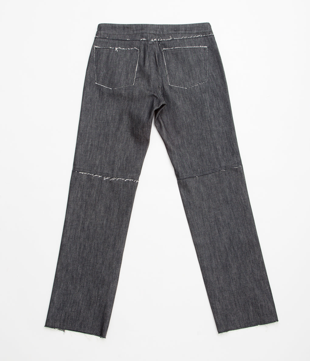 GABRIELA COLL GARMENTS "NO.155 DENIM SLIT TROUSERS"(BLACK DENIM)