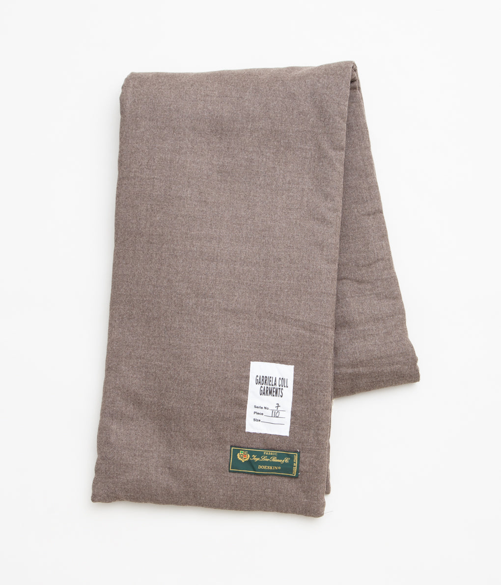 GABRIELA COLL GARMENTS "NO.110 LORO PIANA WOOL PADDED SCARF (100% LORO PIANA DOESKIN)"(BROWN)