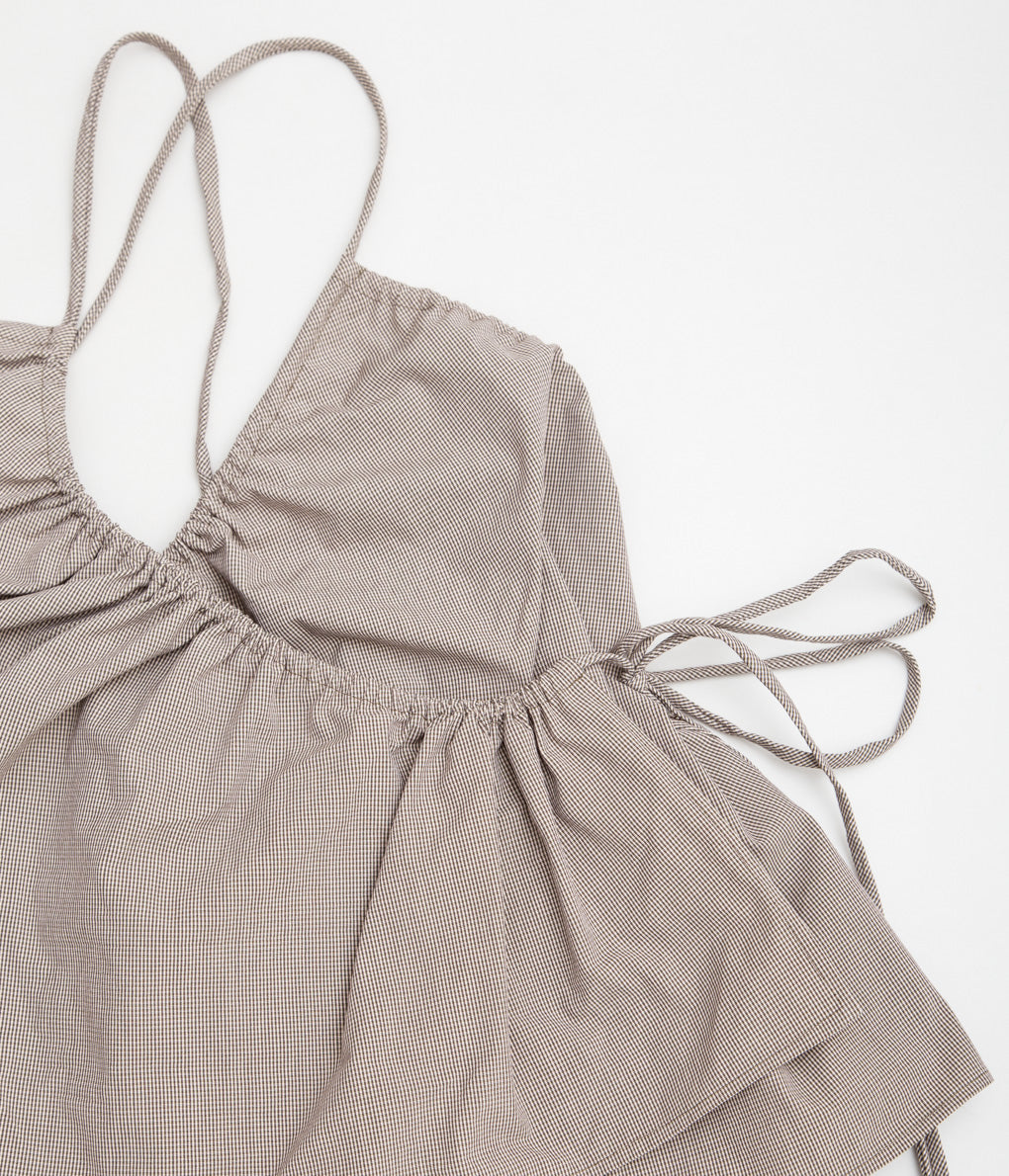 STUDIO DE LOSTANGES "STRAPPY TOP"(BROWN CHECK)