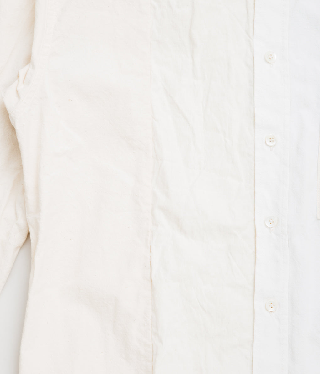 OLIVER CHURCH "PACHWORK SOFT SHIRT (NATURAL LINEN/ COTTON)"(NATURAL MIX)