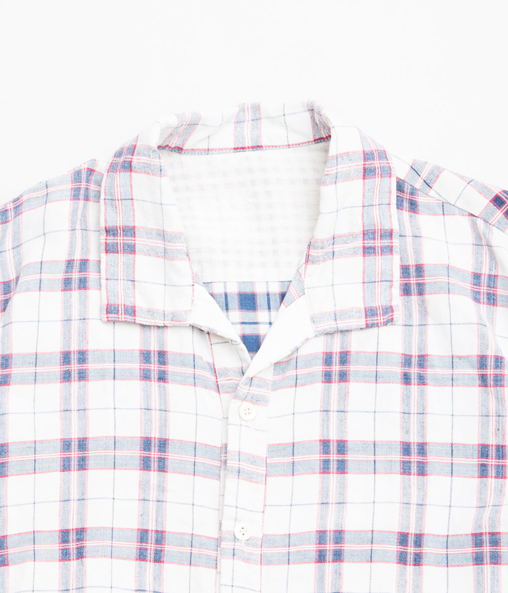 OLIVER CHURCH "POCKETS SHIRT (PATCWORK ANTIQUE KELSCH)"(RED CHECKS/PLAID PATCWORK)