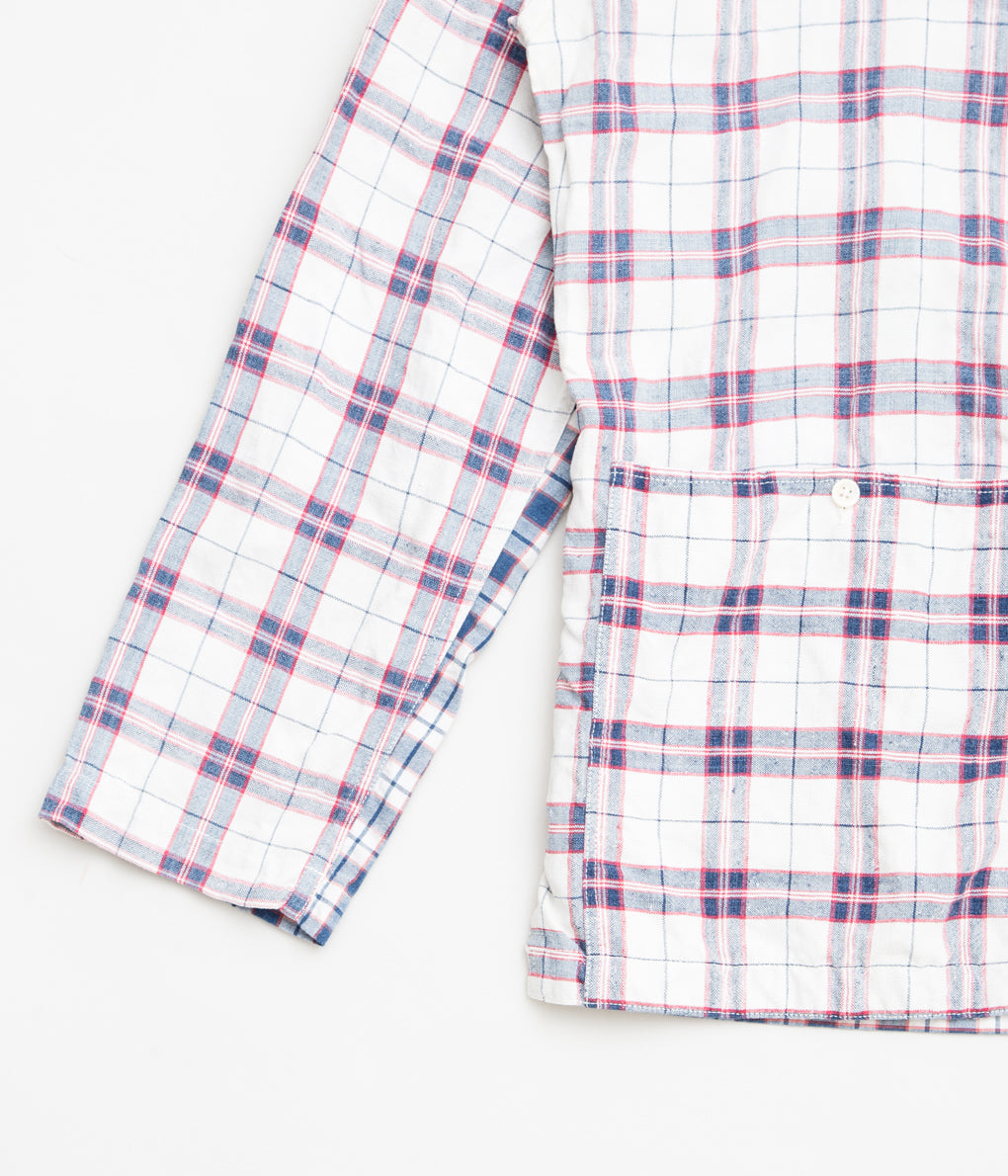 OLIVER CHURCH "POCKETS SHIRT (PATCWORK ANTIQUE KELSCH)"(RED CHECKS/PLAID PATCWORK)