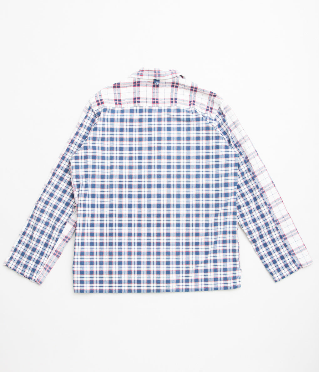 OLIVER CHURCH "POCKETS SHIRT (PATCWORK ANTIQUE KELSCH)"(RED CHECKS/PLAID PATCWORK)