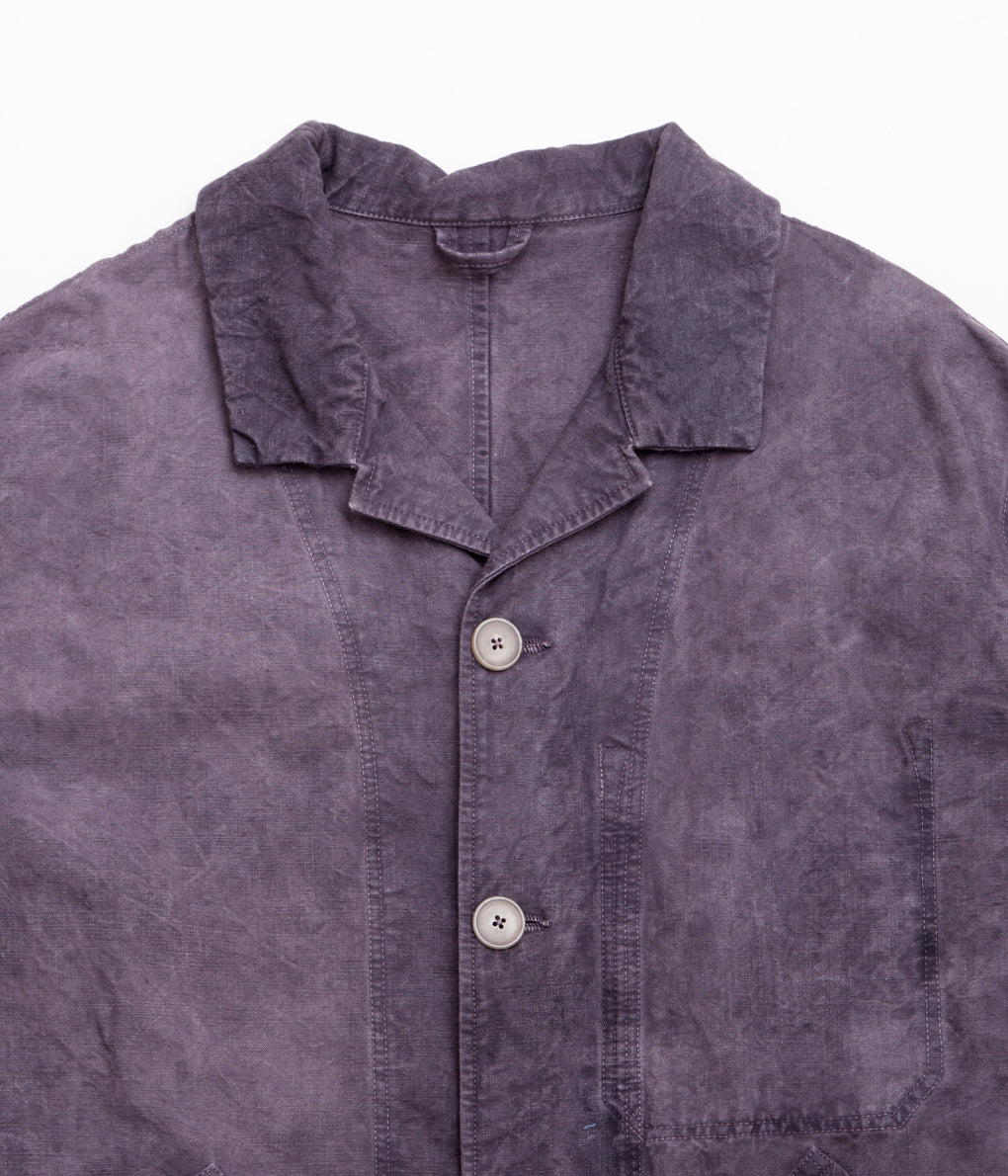 OLIVER CHURCH "BIG JACKET (FRENCH LINEN/ COTTON ANTHRACITE)"(DYED ANTHRACITE)