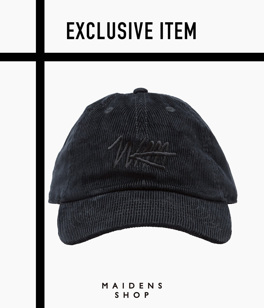 STUDIO WEAREALLANIMALS × MAIDENS SHOP ''ESSENTIAL SCRIPT LOGO CAP CORDUROY'' (BLACK)