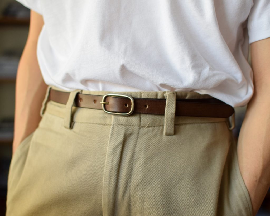 MAXIMUM HENRY "VERY SLIM OVAL BELT"(BROWN)